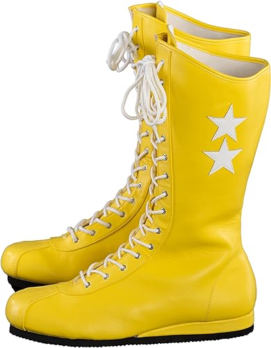 Macho Wrestler Man Madness Halloween Cosplay Costume Yellow Boots