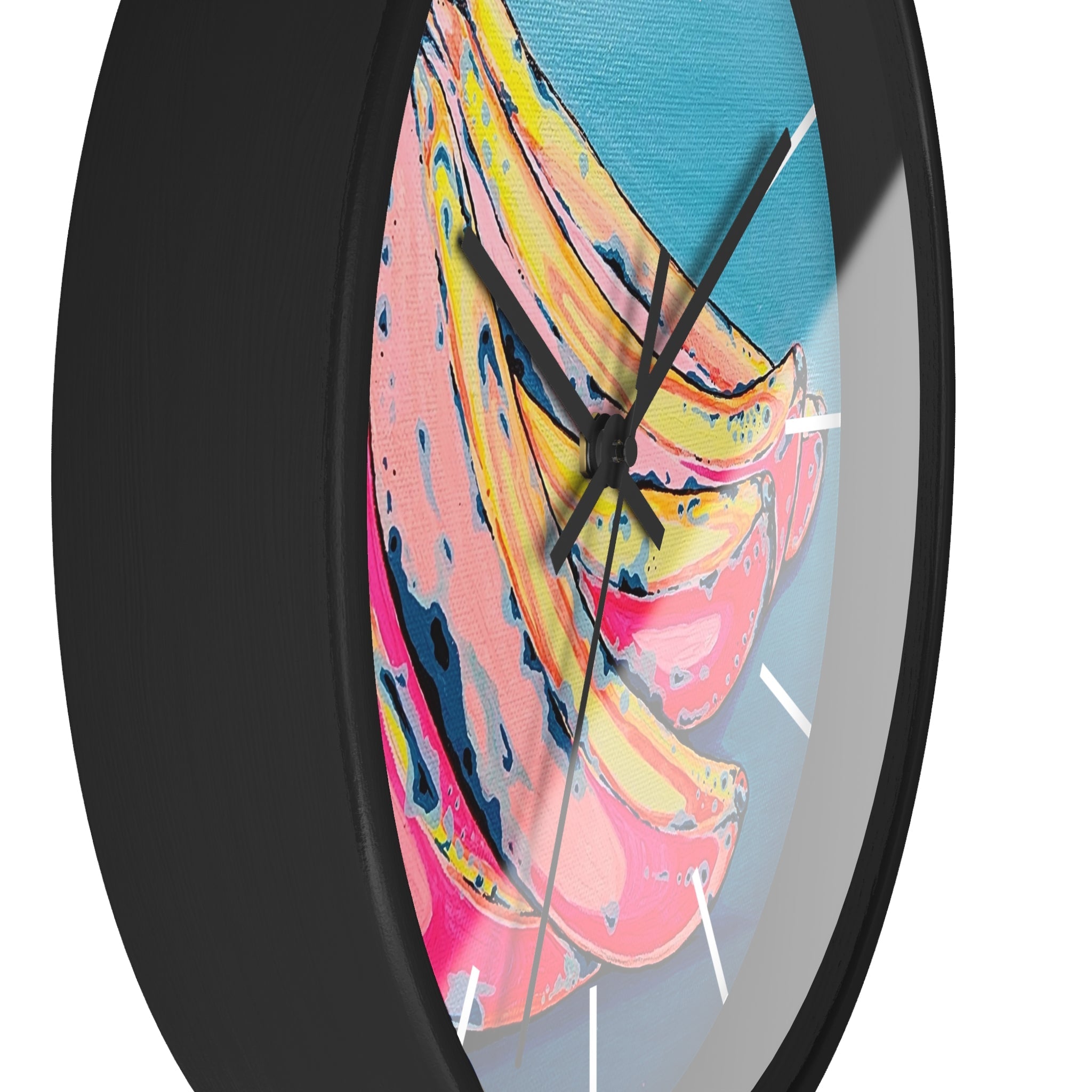 Neon Bananas Pop Art Wall Clock