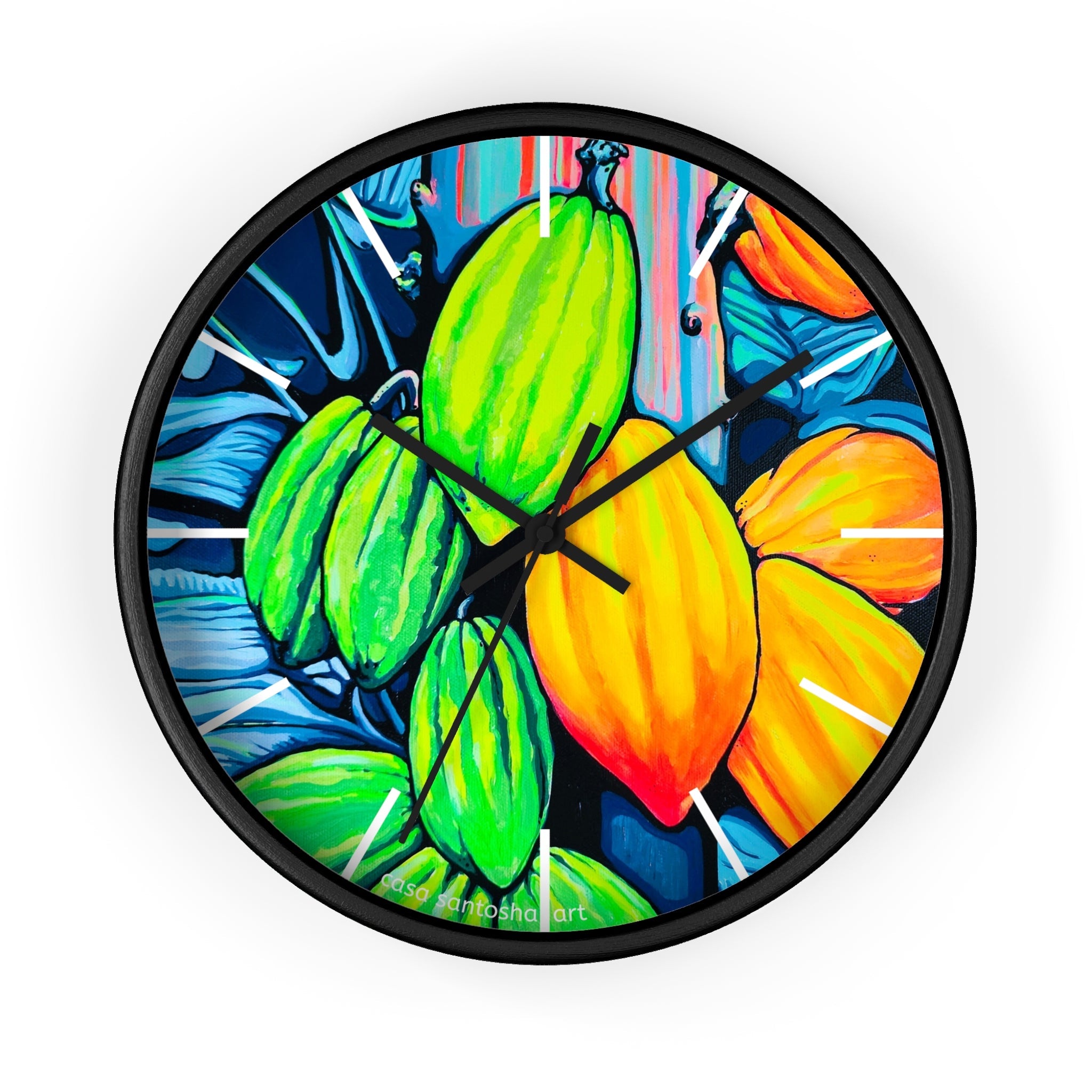 Neon Cacao Pop Art Wall Clock