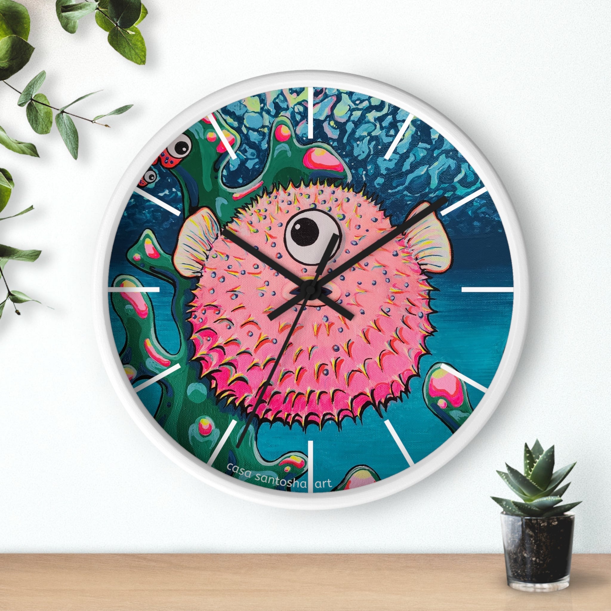 Cyclops Pufferfish Pop Art Wall Clock