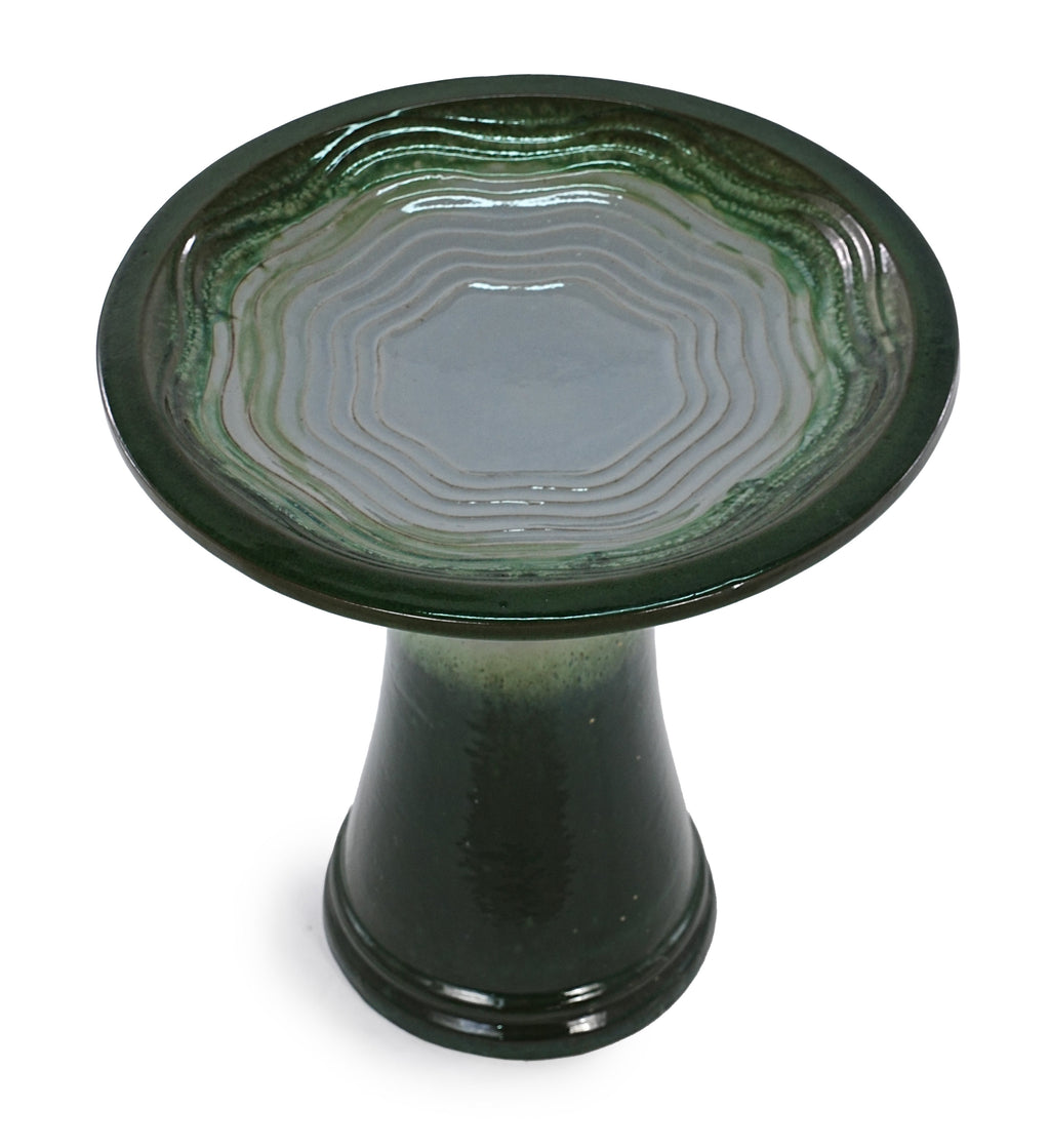 17" Ceramic Bird Bath for Outside, Elegant Tall Outdoor Bird Bath