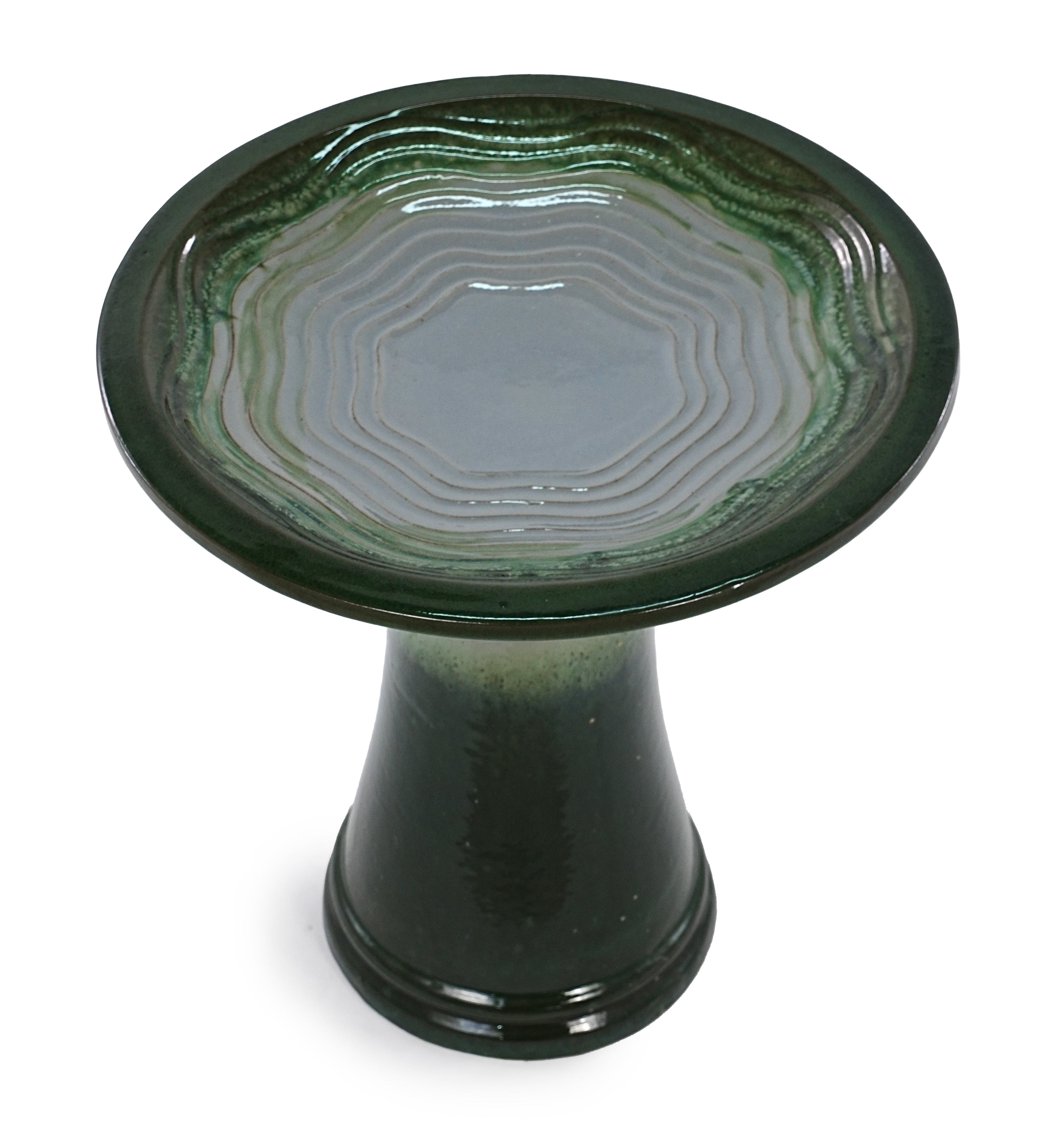 17" Ceramic Bird Bath for Outside, Elegant Tall Outdoor Bird Bath