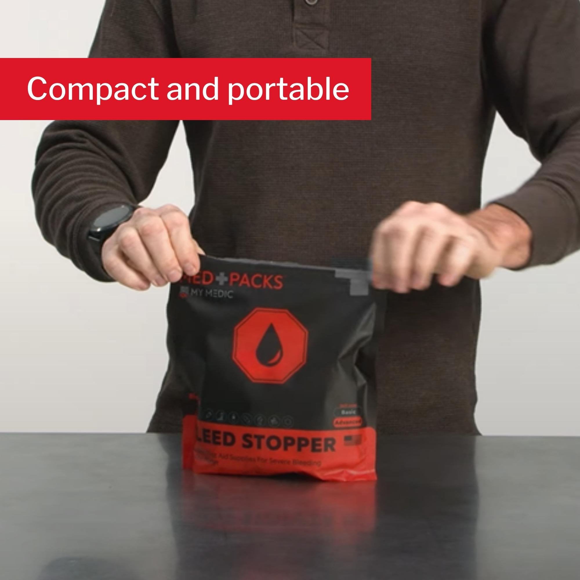 Med Packs™ First Aid Kit to Stop Bleeding – Emergency Supplies in Portable Pouch MM-KIT-S-MD-PK-BLD-GEN-RAT