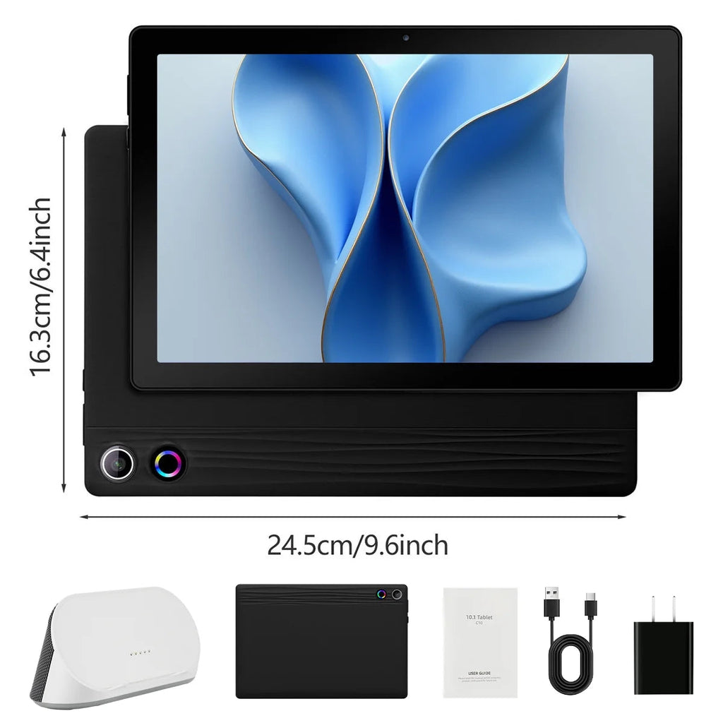 Android 14 Tablet with Rechargeable Stereo Speaker Audio Base, 10 Inch Tablet with HD IPS Touch Screen, Otca-Core, 14GB RAM 64GB ROM 1T Expand, Wi-Fi 6, BT 5.3, Dual Camera, Google Tablet