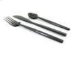 Black Stainless Steel Flatware 36 PC Set-Dinner knives, Dinner Forks, Teaspoons
