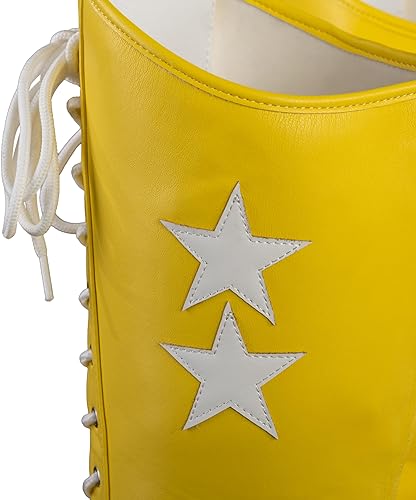 Macho Wrestler Man Madness Halloween Cosplay Costume Yellow Boots