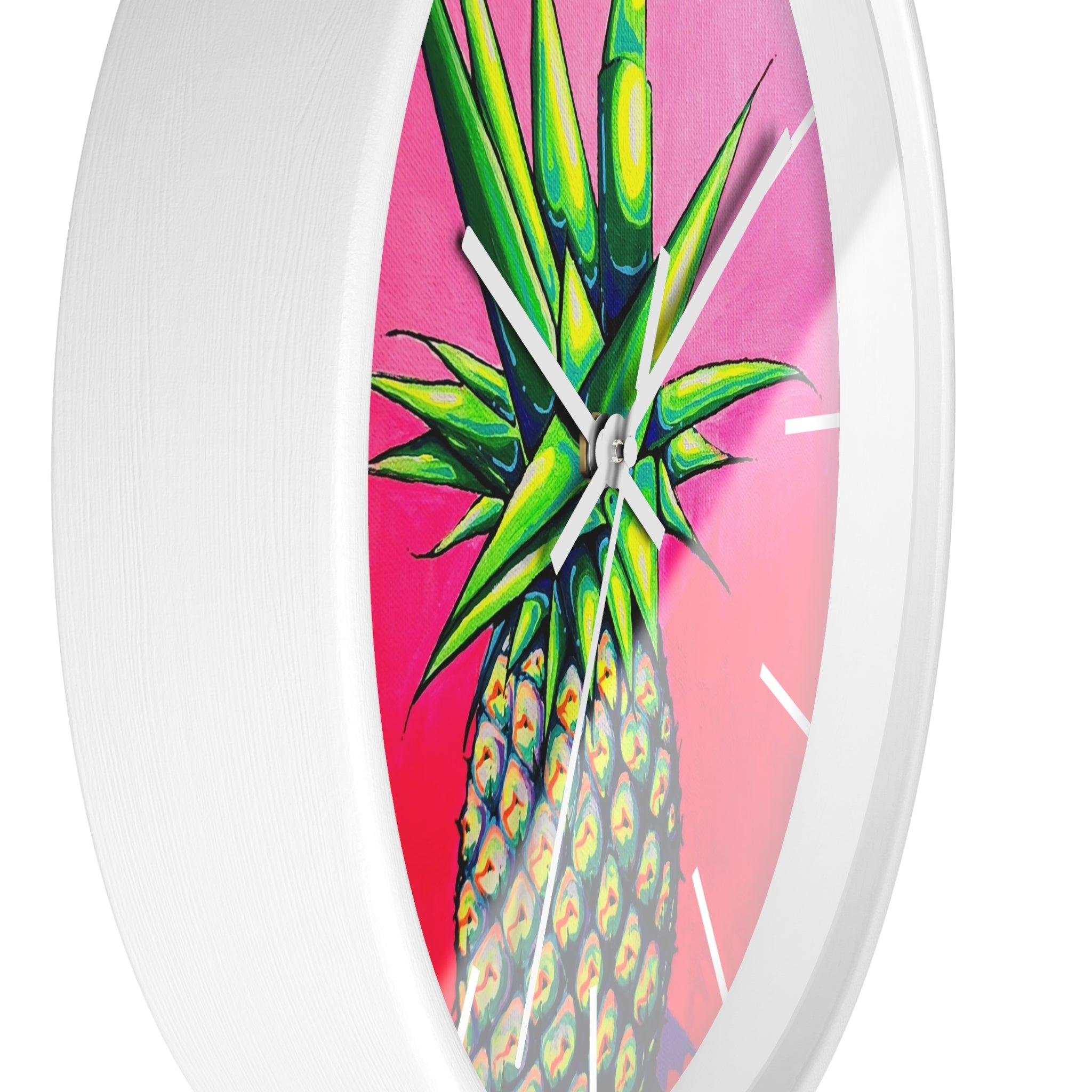 Neon Pineapple Pop Art Wall Clock