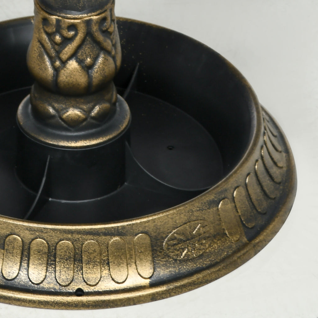 Outsunny 32' Antique Bird Bath with Pedestal Flower Planter Base