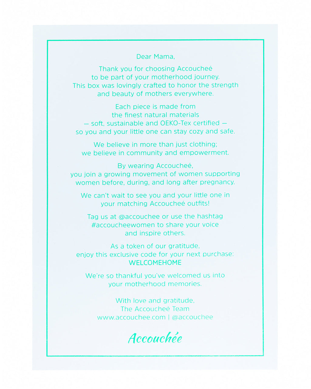 The Accouchée Welcome Home Set