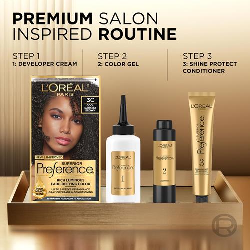 Loreal Paris Superior Preference Fade-Defying + Shine Permanent Hair Color, 6.5G Lightest Golden Brown, Pack Of 1, Hair Dye