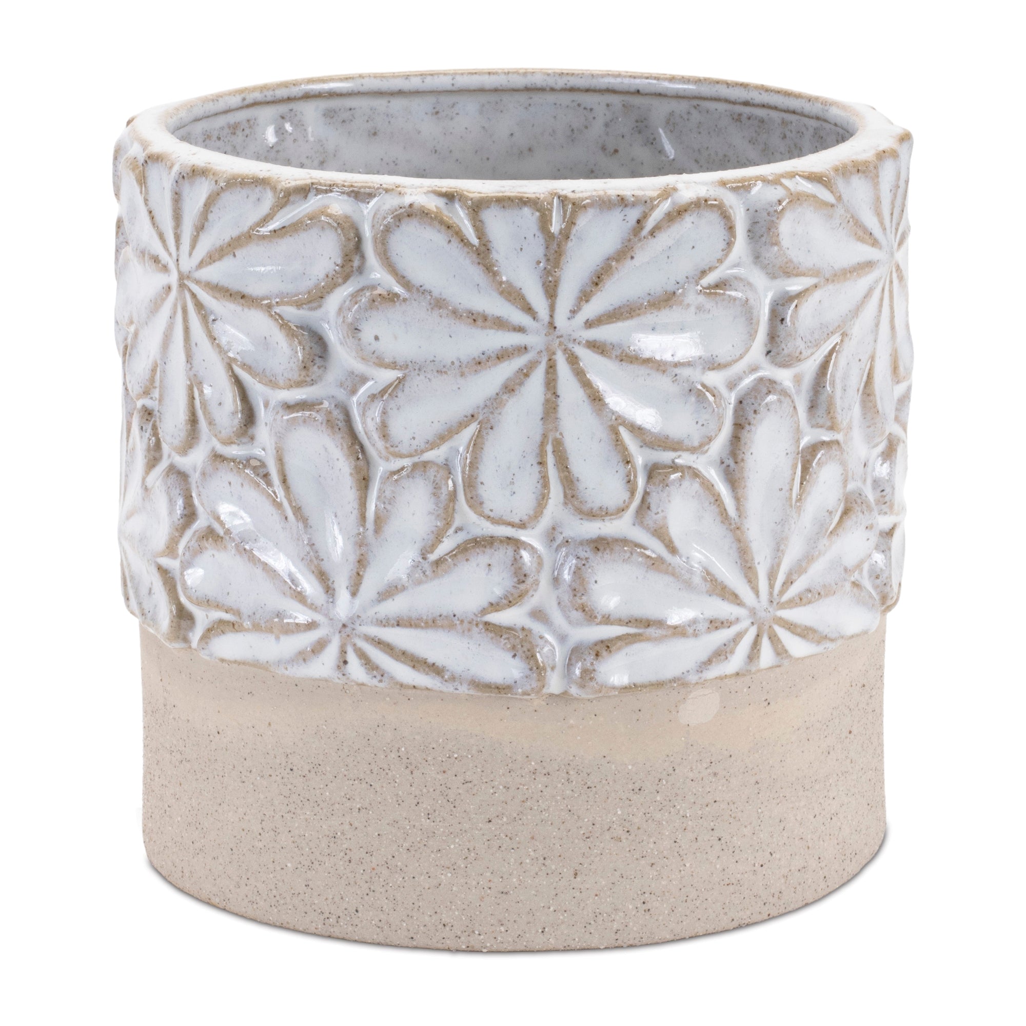 Ceramic Floral Planter (Set of 2)