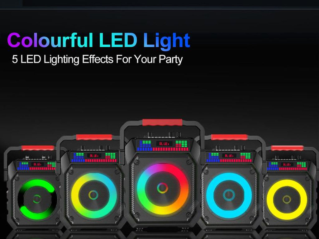 Socodox Karaoke Machine for Adults & Kids Portable Bluetooth 5.2 Speaker with 2 Wireless Microphones RGB Lights AUX USB TF AUX Home PA System for Family Party Outdoor Fun