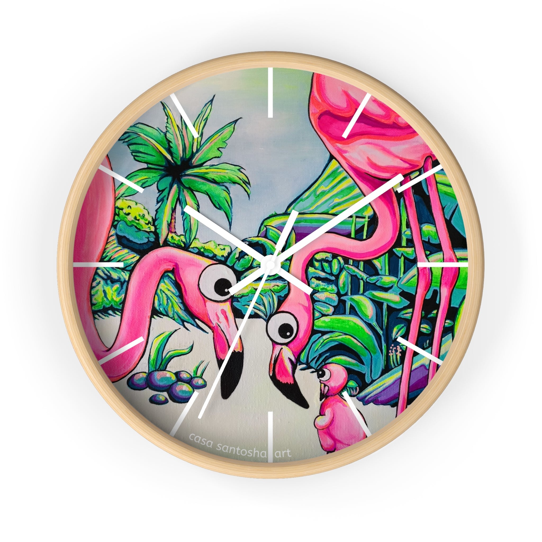 Cyclops Flamingo Family Pop Art Wall Clock