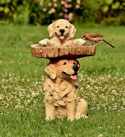 Charming Wildlife Resin Figurines Handmade Garden Decor Birdbath Accents