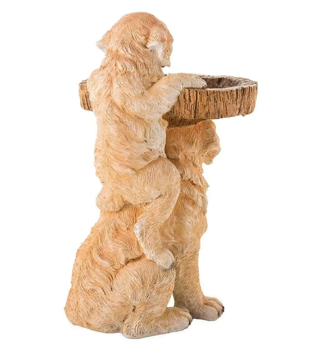 Charming Wildlife Resin Figurines Handmade Garden Decor Birdbath Accents