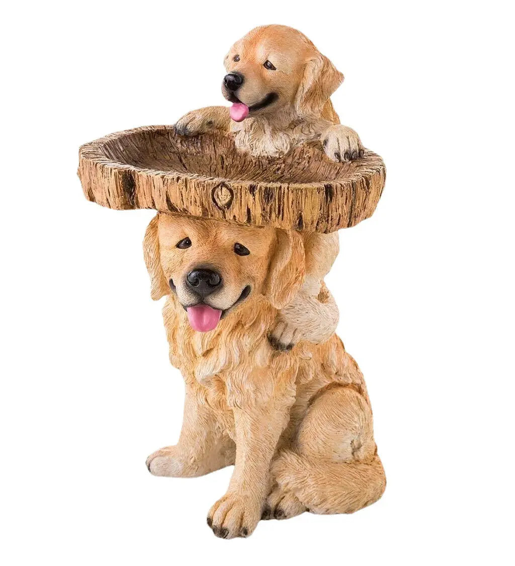 Charming Wildlife Resin Figurines Handmade Garden Decor Birdbath Accents
