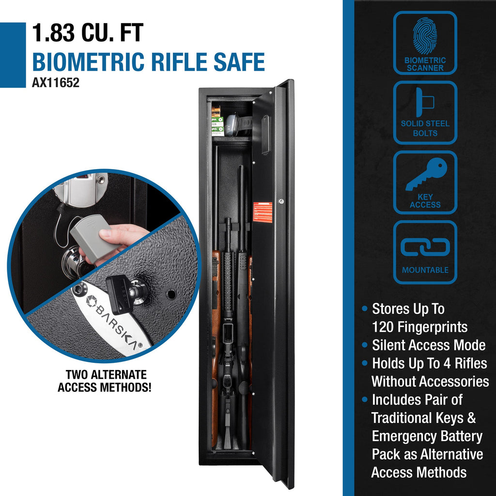 1.83 Cu Ft Biometric Rifle Safe