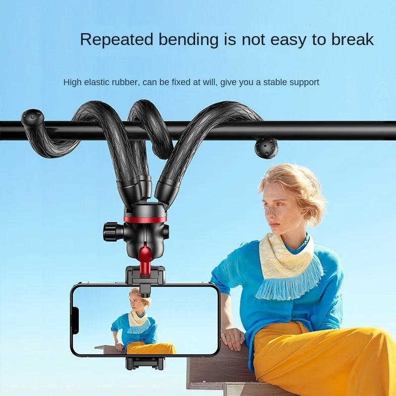 BSLIUFANG 2026 new Flexible Octopus Tripod 2in1 Design Tripod With Phone Holder Side Cold Shoe 1/4'' Screw for Phone Camera DSLR