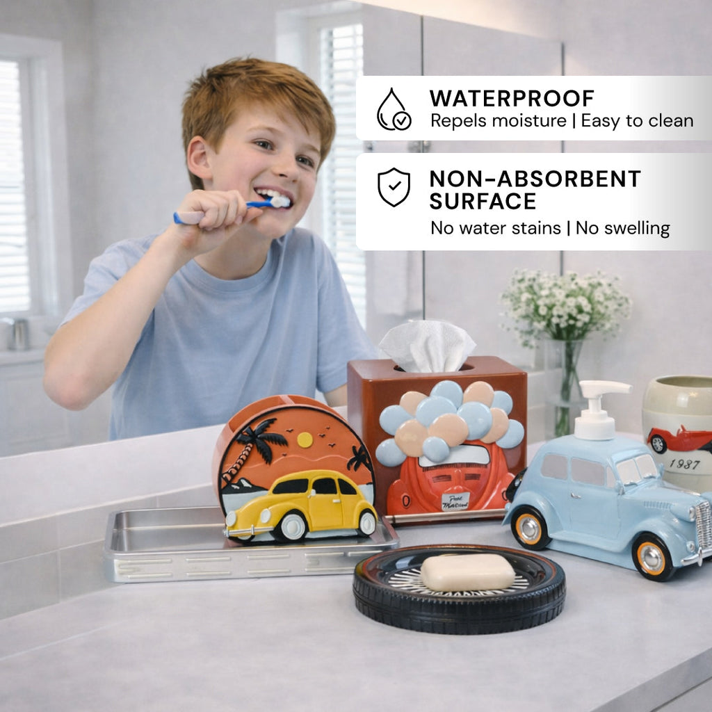The Racer Collection – Elegant Modern Bathroom Décor Accessories Set of 6