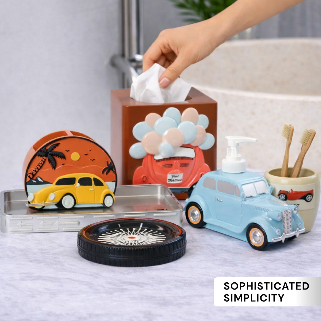 The Racer Collection – Elegant Modern Bathroom Décor Accessories Set of 6