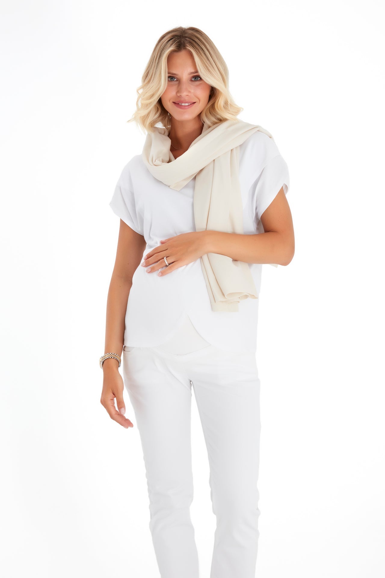 Graceful Non-Denim Foldover Waistband Maternity Pants
