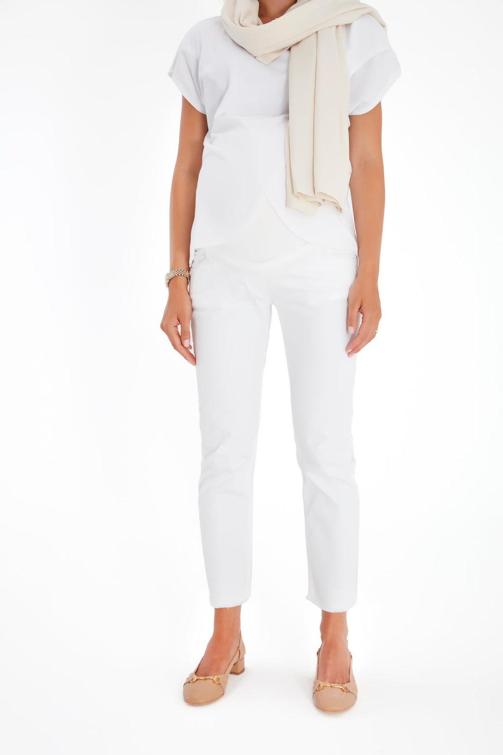 Graceful Non-Denim Foldover Waistband Maternity Pants