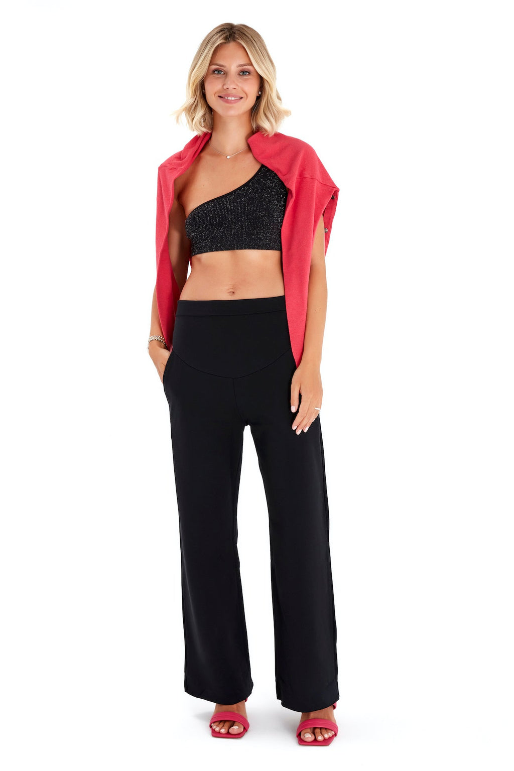 Simply Cool Foldover Waistband Stretch Cotton Maternity Jogger Pants