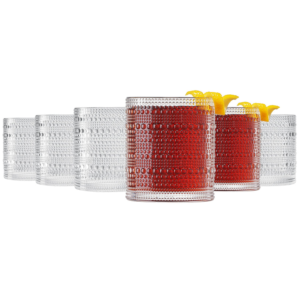 Barcelona Acrylic Lowball Hobnail Glassware, Set of 6