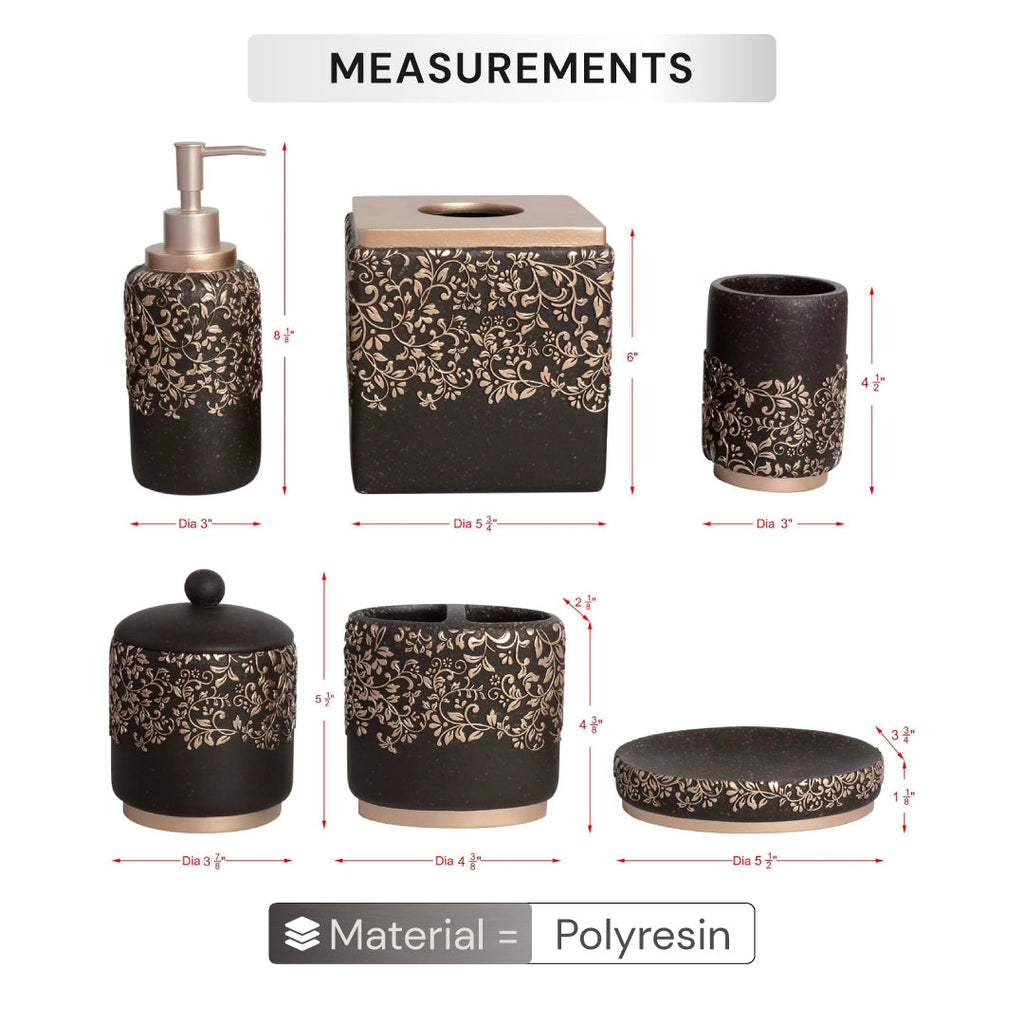 The Stella Collection – Elegant Modern Bathroom Décor Accessories Set of 6