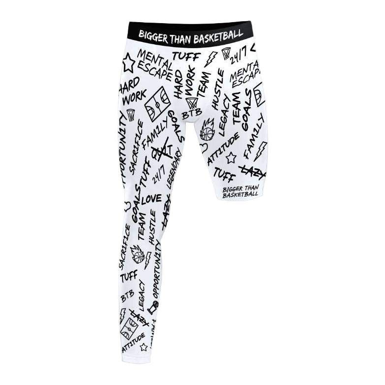 Emotions - Single-Leg Compression Tights - Right - White