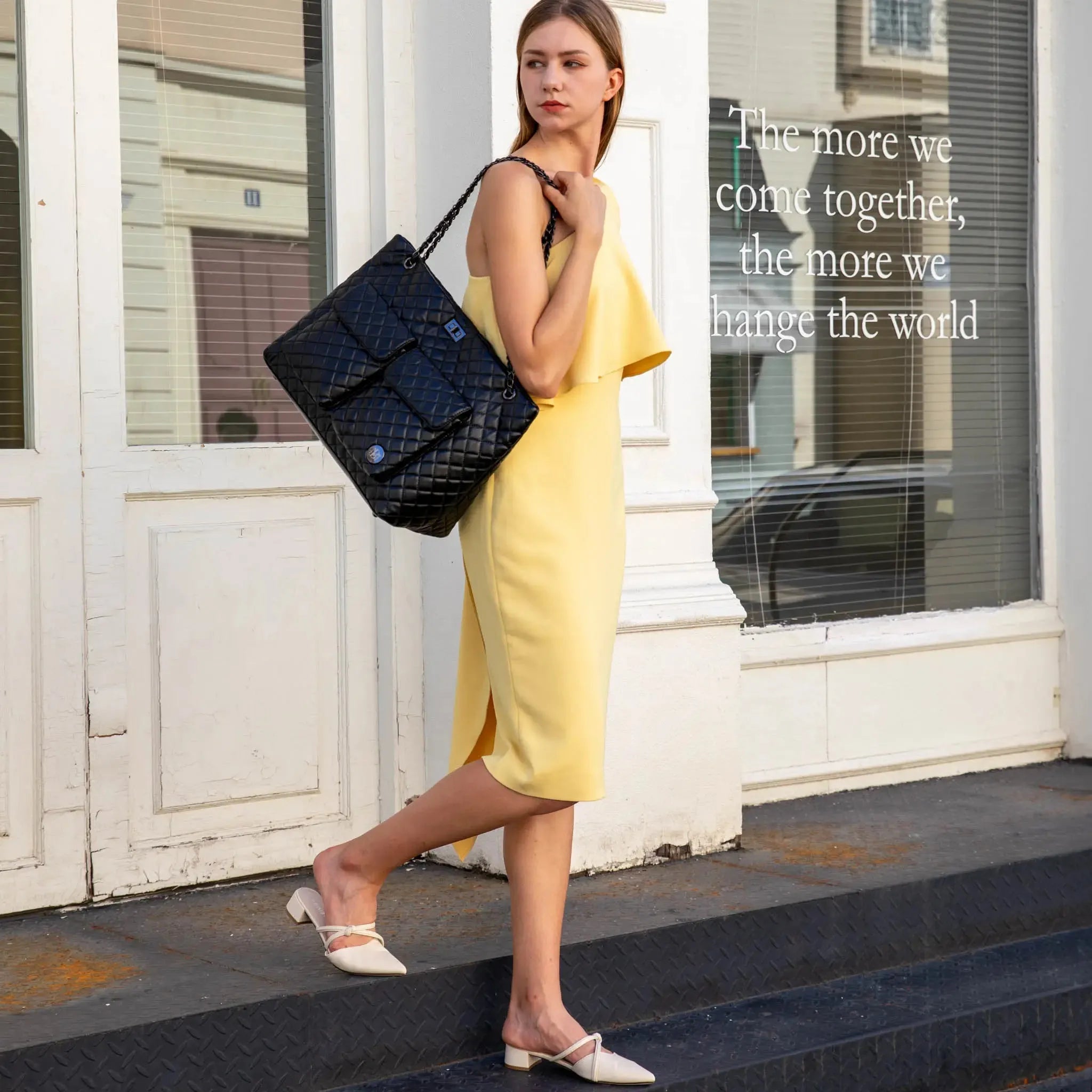 Diana Quilted Vegan Leather Weekender Duffel Bag