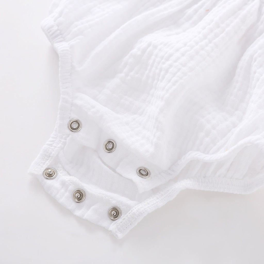 New Summer Double Gauze Embroidered Baby Romper - # BAAA21110042