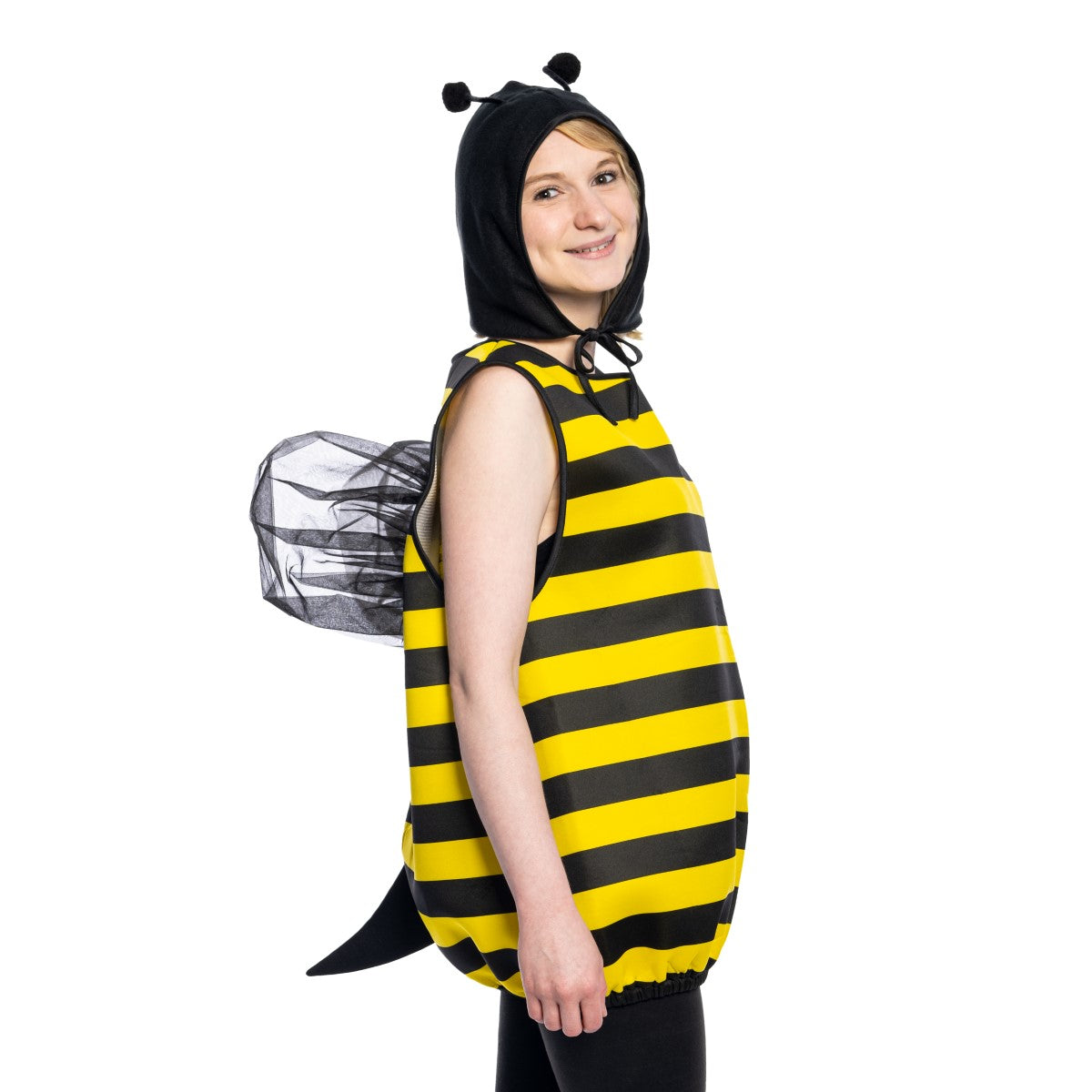 Bumble Bee Halloween Costume with Adjustable Hat Head Piece Pull On Cosplay for Womens