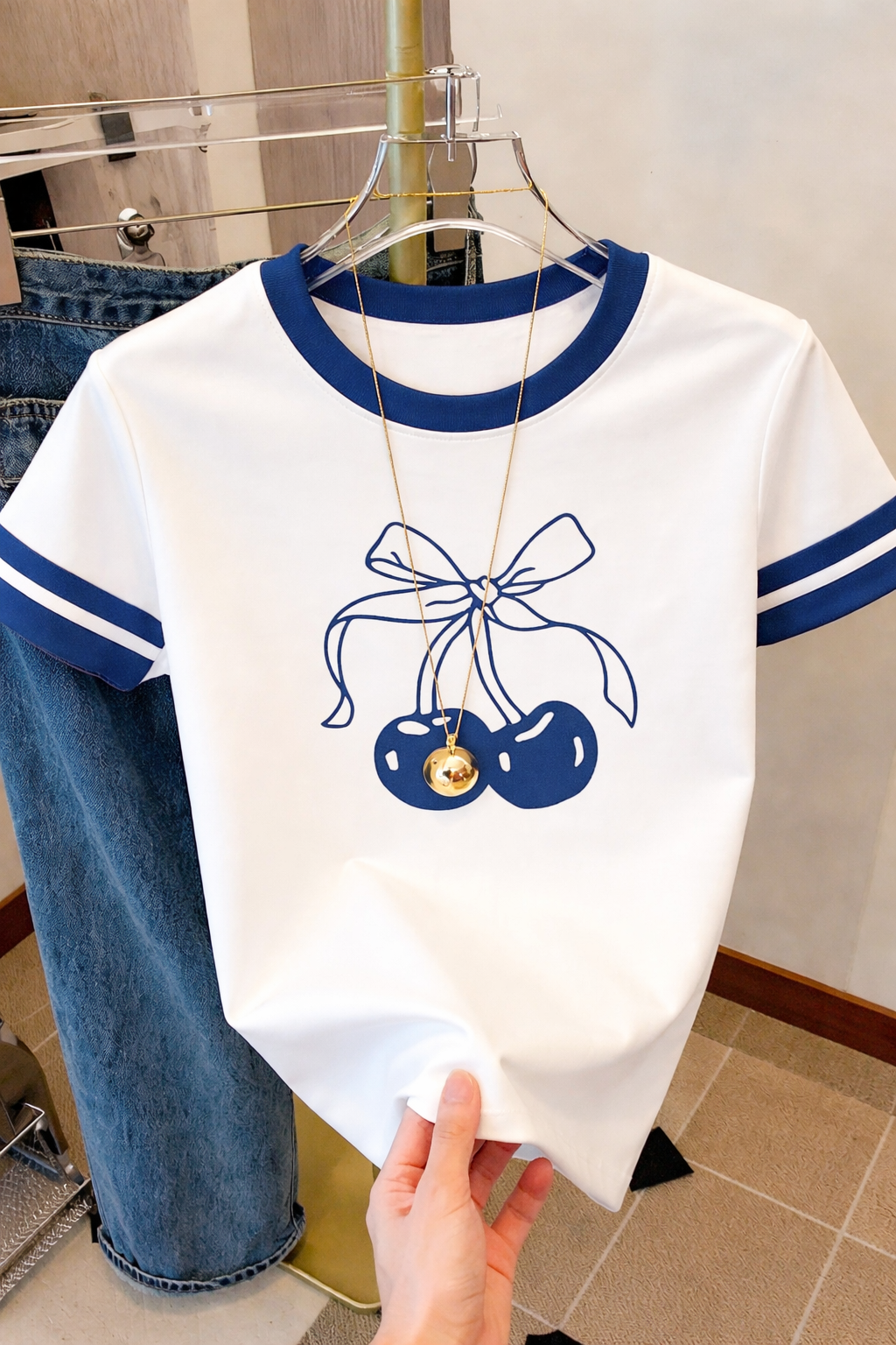 Cute Cherry Bow  T-Shirt
