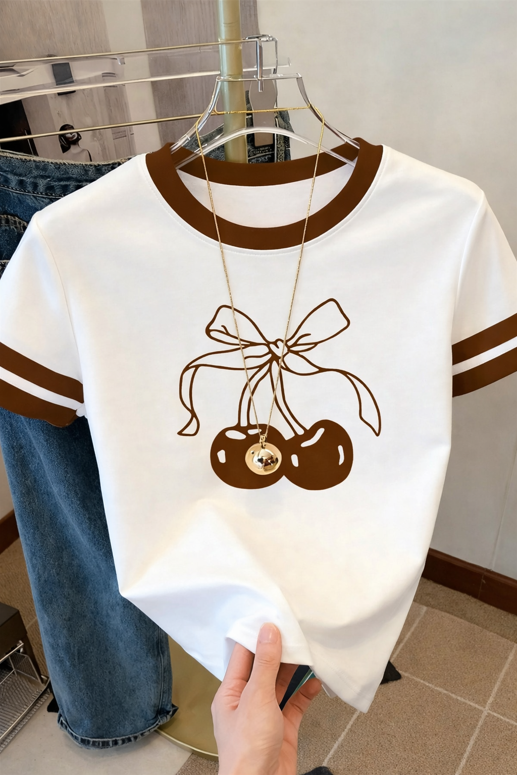 Cute Cherry Bow  T-Shirt