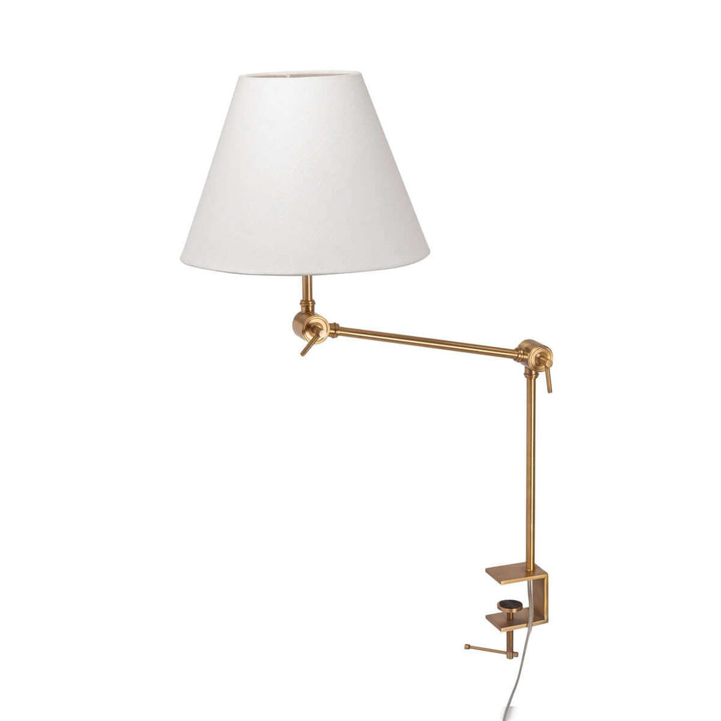 Clamp-on Desk Lamp with Fabric Shade