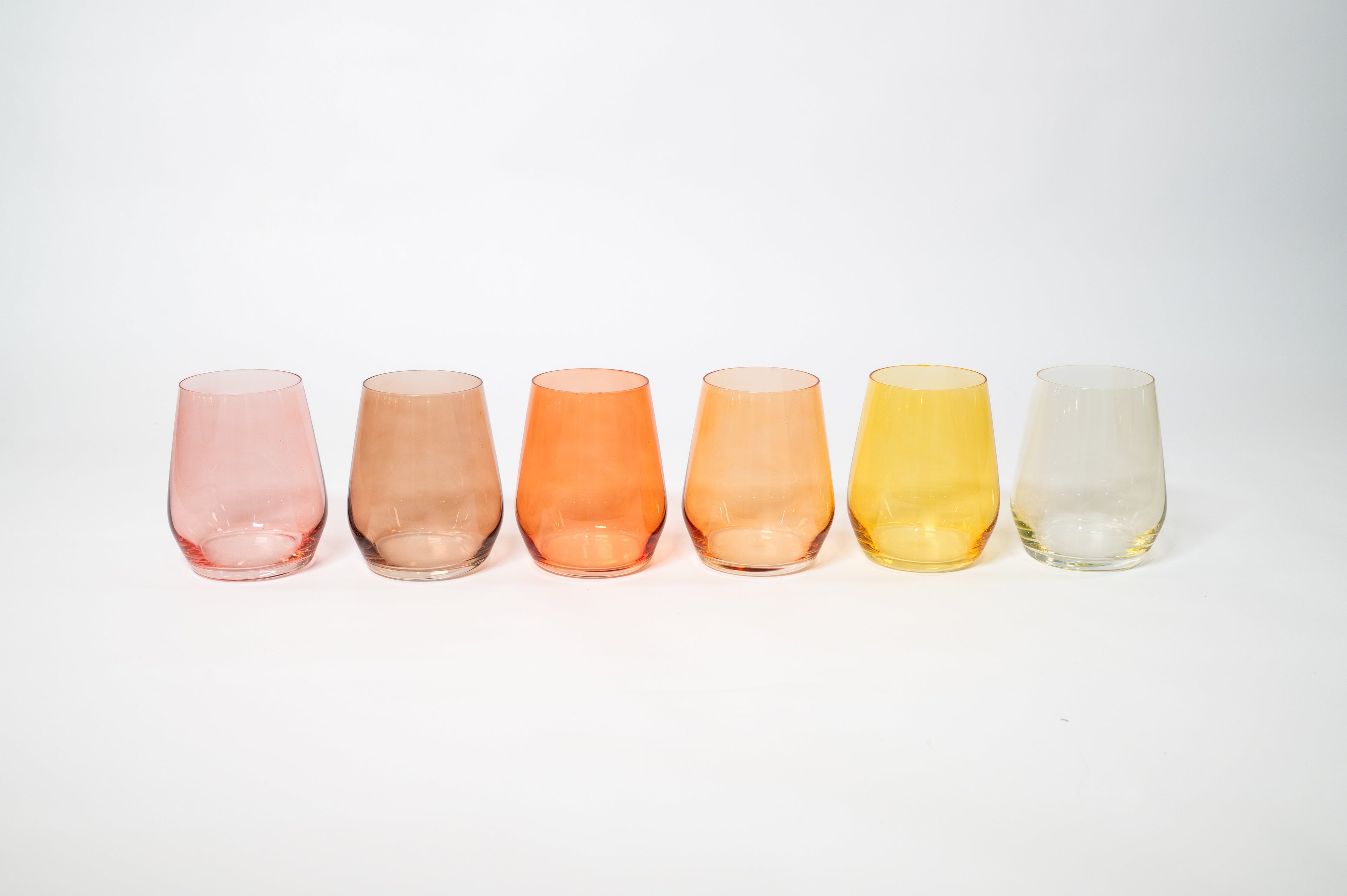Golden Hour Collection - Ombre Set of 6 Colored Wine Glass