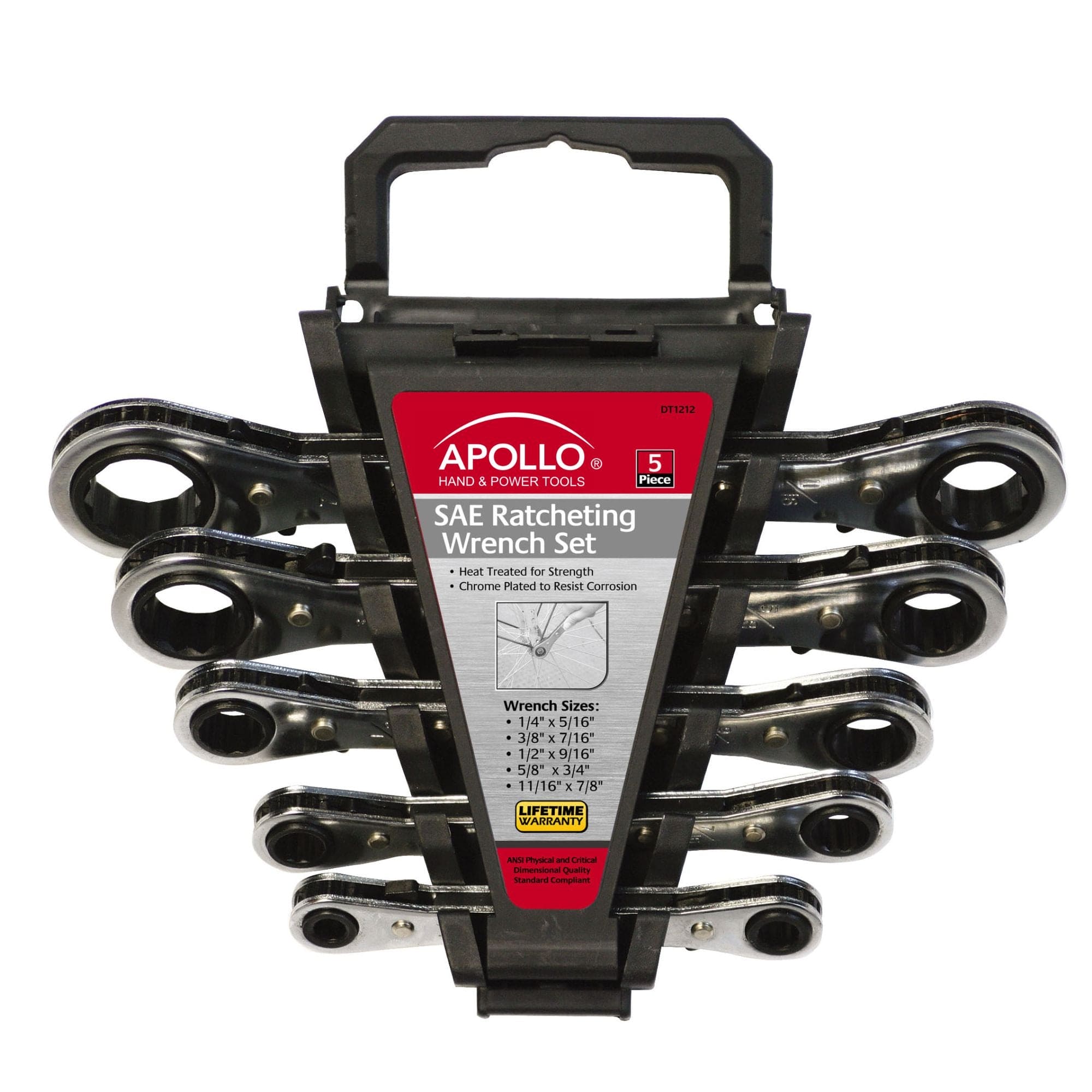 5 Piece SAE Ratcheting Wrench Set - DT1212