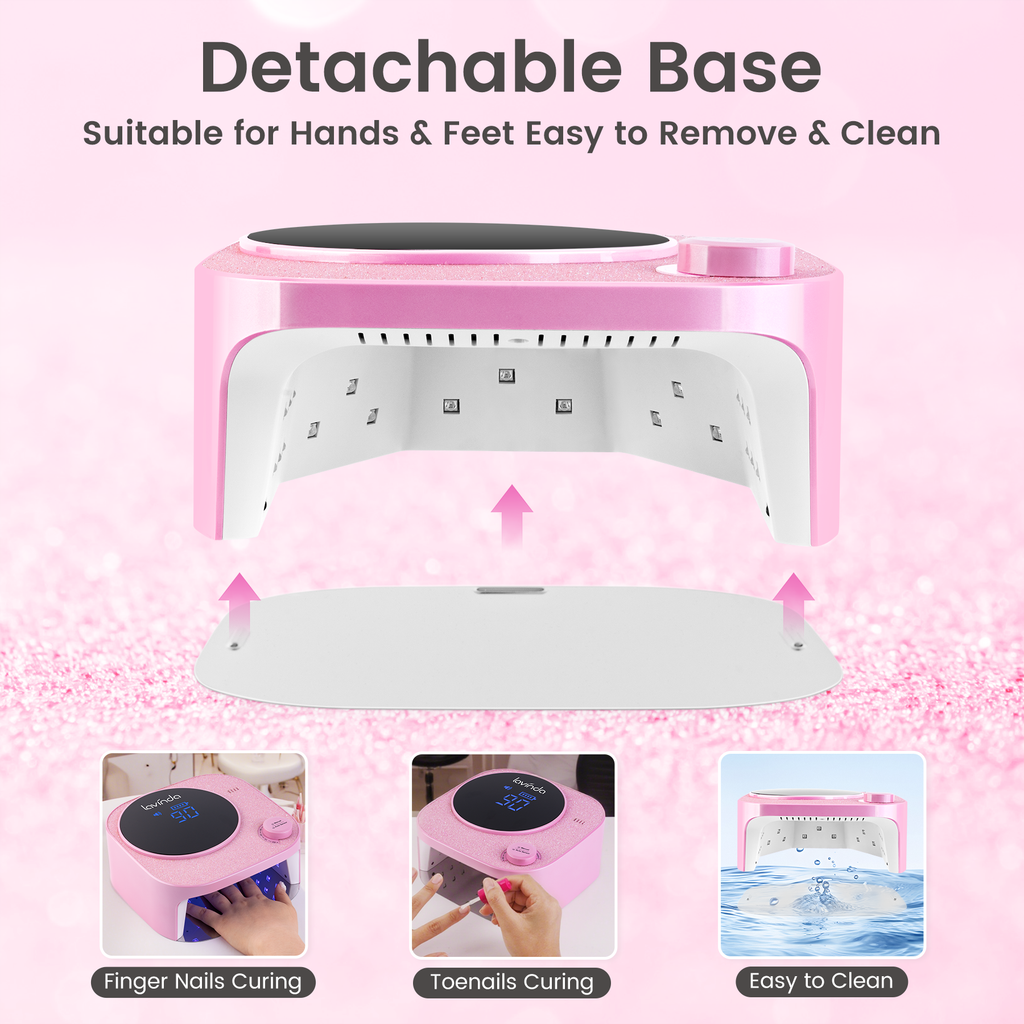 Crown™ V2 Bling Nail Lamp - Pink - 54W Rechargeable UV/LED