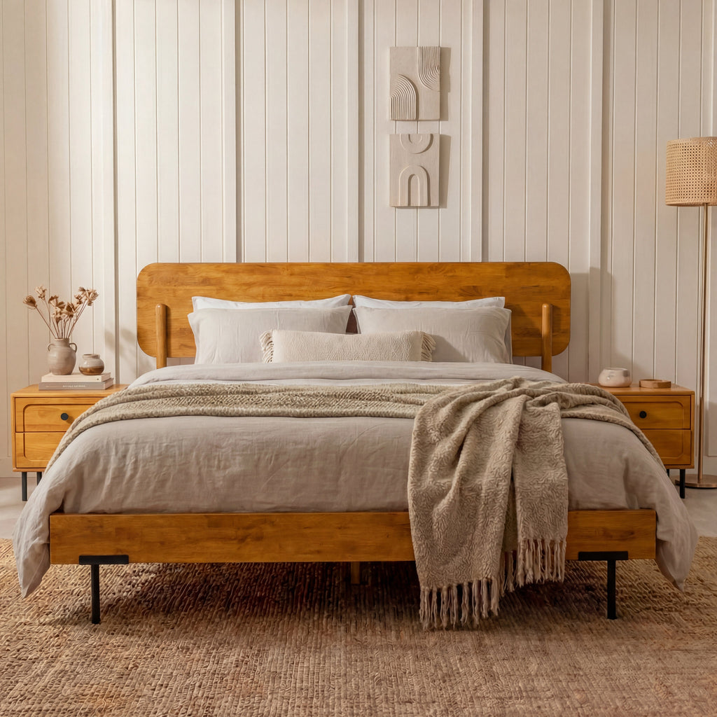 Frida Solid Wood Bed Frame
