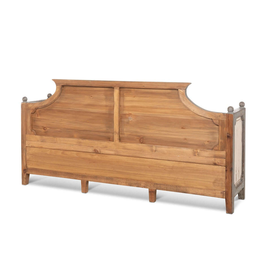 Antique Distressed Wood French Country Bench