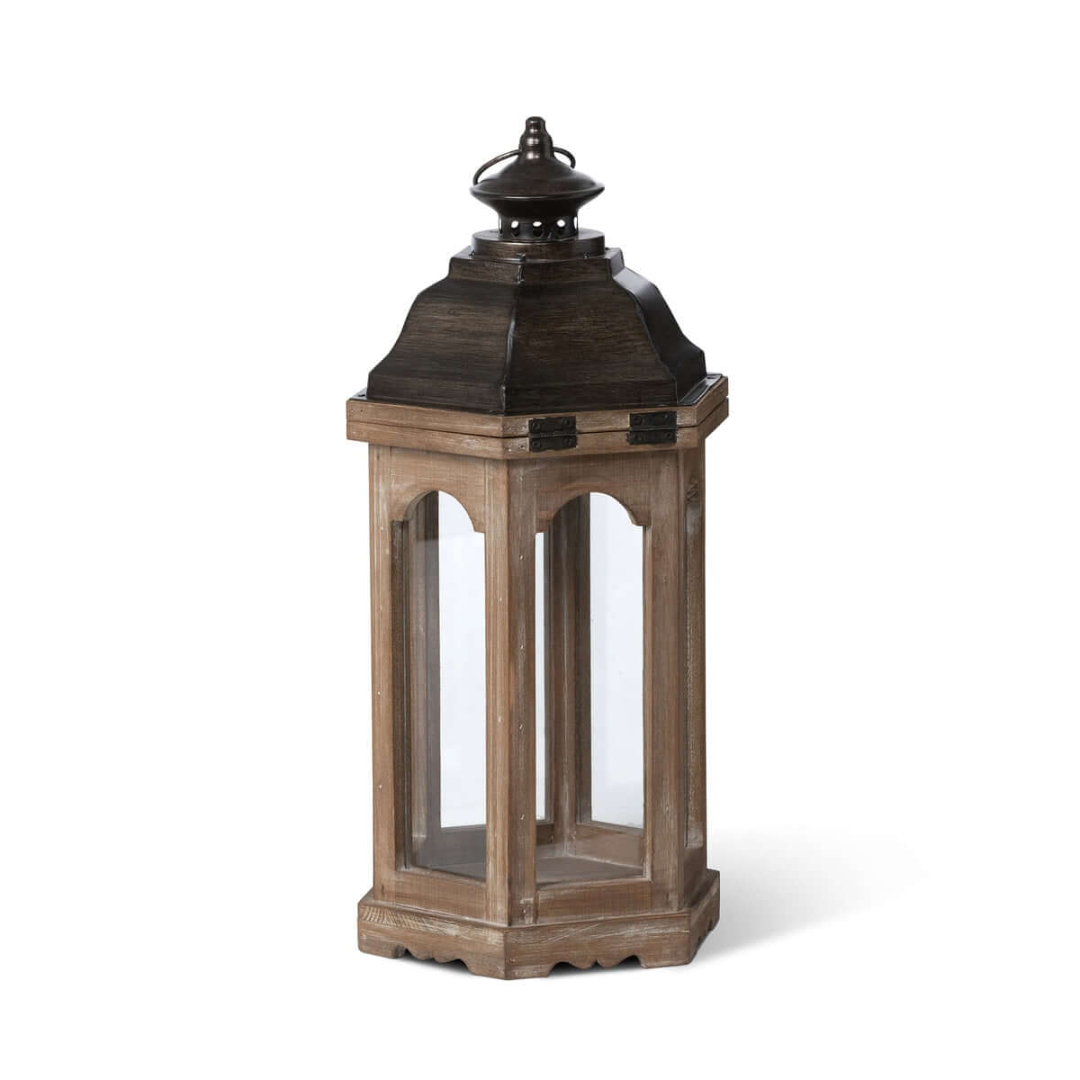 Vintage Rustic Wooden Lantern for Farmhouse and Cottage Decor
