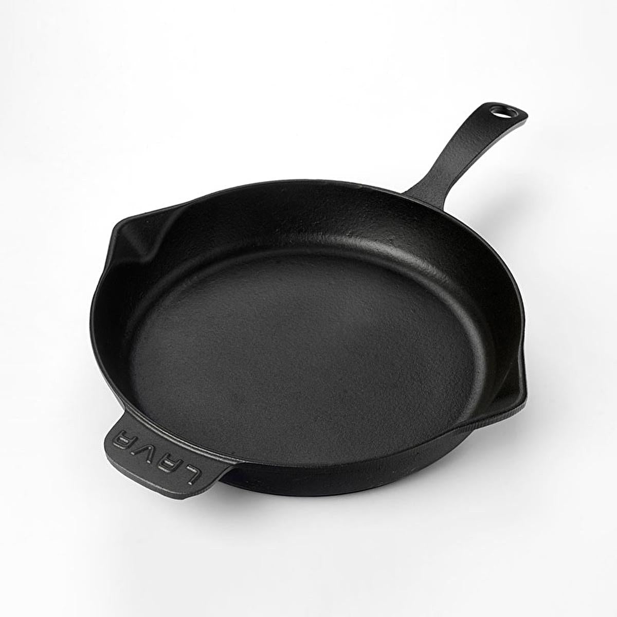 LAVA Cast Iron Frying Pan - 28cm Enamel Coated, Durable Cookware for Healthy Cooking