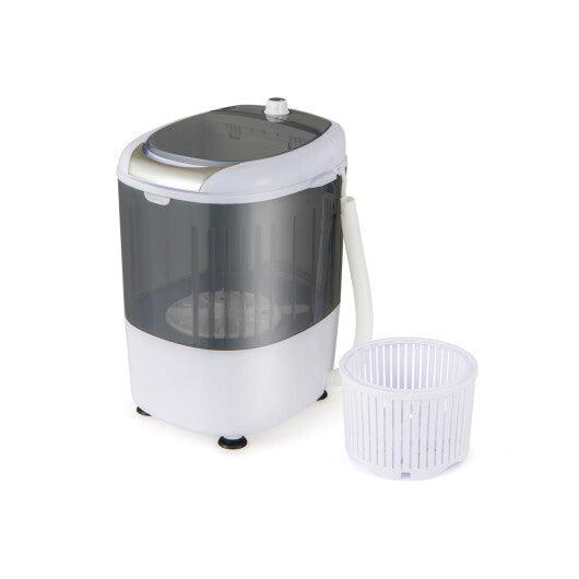 Portable Mini Washing Machine Semi-Automatic Washer and Spinner Combo with Single Tub-Gray - Color: Gray
