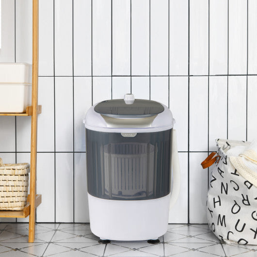 Portable Mini Washing Machine Semi-Automatic Washer and Spinner Combo with Single Tub-Gray - Color: Gray