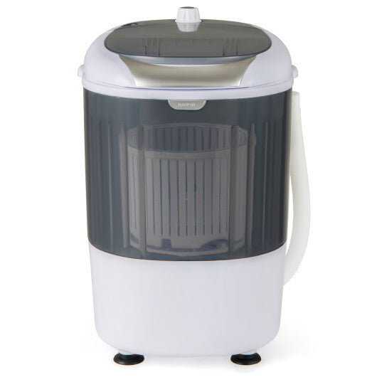 Portable Mini Washing Machine Semi-Automatic Washer and Spinner Combo with Single Tub-Gray - Color: Gray