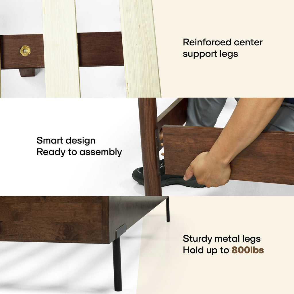 Frida Solid Wood Bed Frame