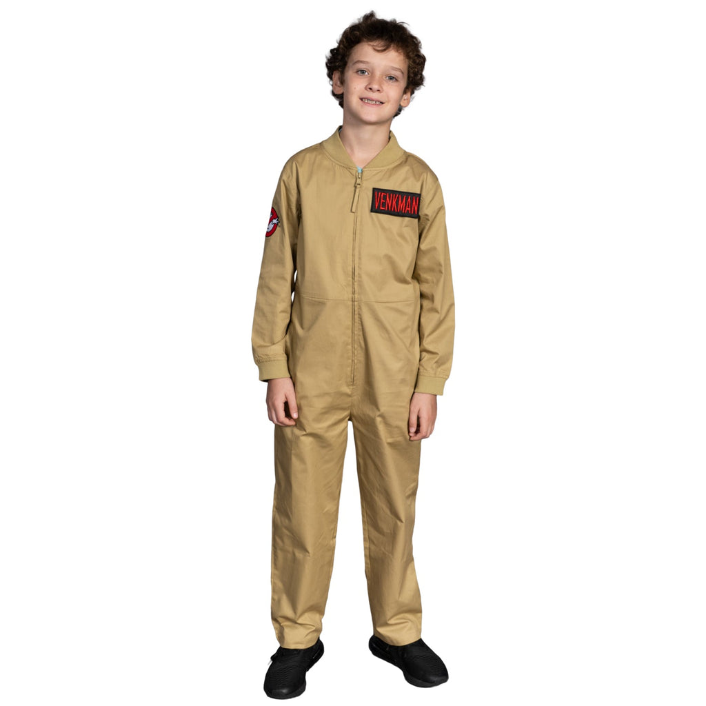 Kids Youth Ghostbusters Changeable Name Patches Halloween Cosplay Costume Jumpsuit