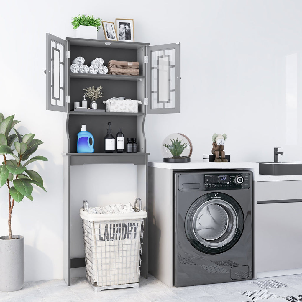 Bathroom Spacesaver Organizer with Adjustable Shelf-Gray
