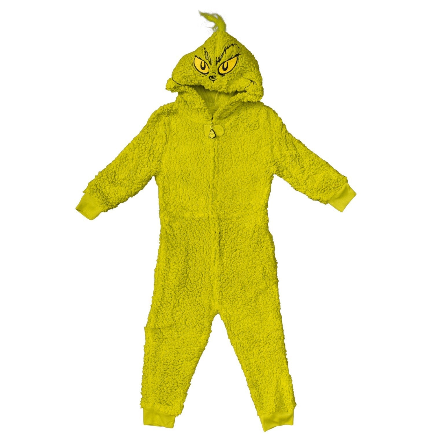 Youth Kids Toddler Grinch Sherpa Union Suit Pajamas Halloween Cosplay Costume